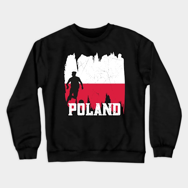 Poland Flag Soccer Football Team 2022 Crewneck Sweatshirt by mcoshop